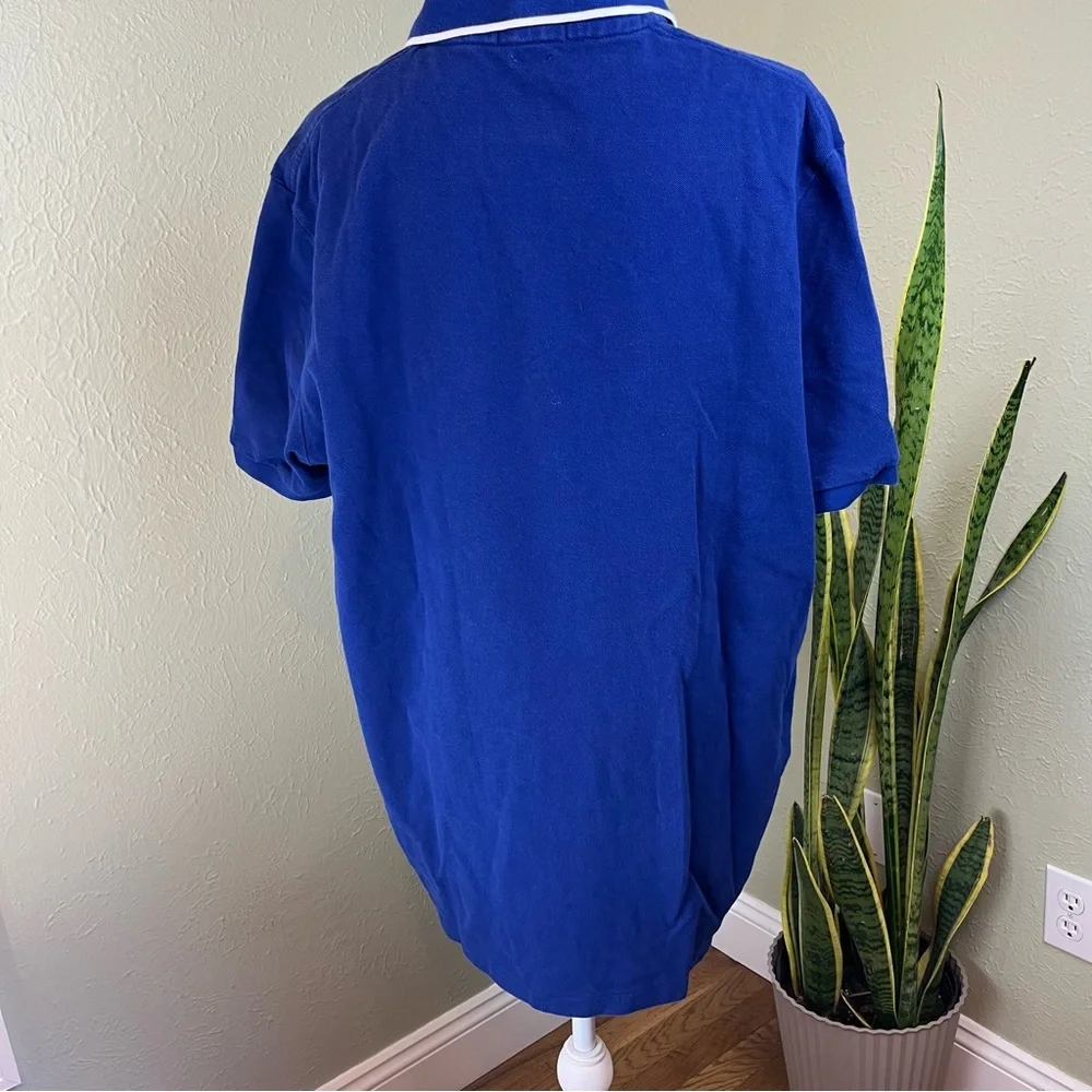 RALPH LAUREN POLO Polo Shirt Blue Decals Collared Classic Fit 100% Cotton XL - Picture 5 of 8